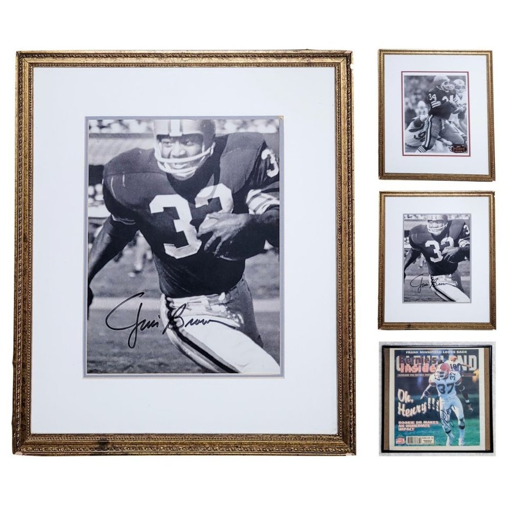 Jim Brown & Greg Pruitt signed 8x10 w/ OoA. Cleveland Browns HoF Autographs Auto